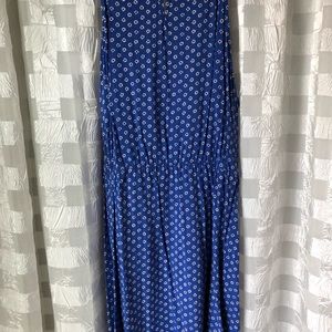 Royal blue dress with white flowers